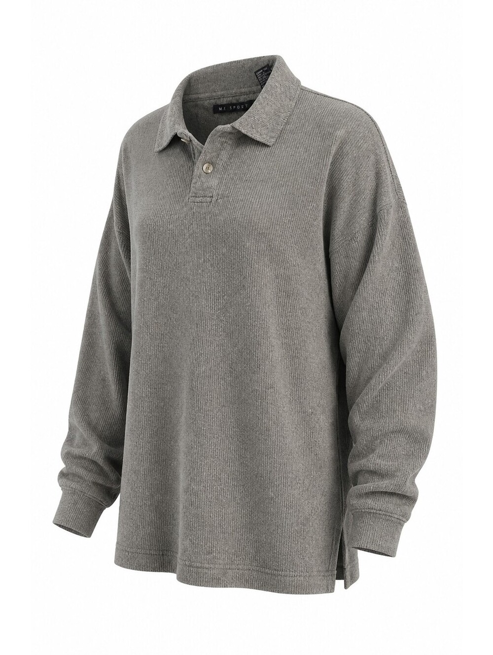 M.E. Sport Men's XXL Gray Cotton Rayon Long Sleeve Polo Shirt